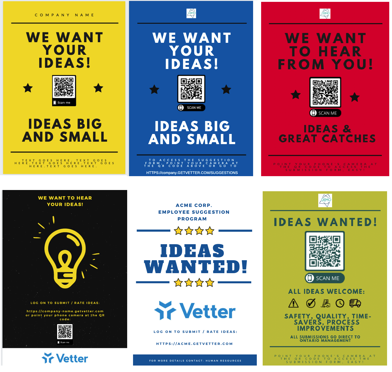 Vetter - QR poster style and color options-examples